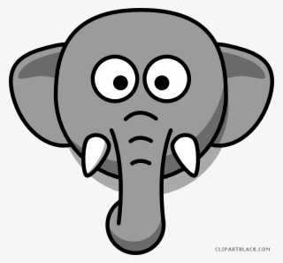 Elephant Head Animal Free Black White Clipart Images - Elephant Face Clip Art #9300644