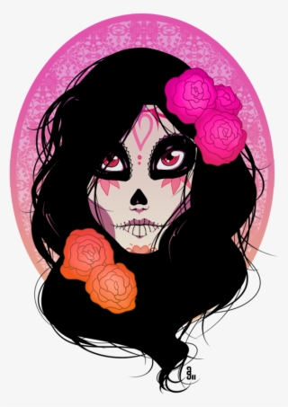 Cute Sugar Skull - Sugar Skull Lady Transparent #9303479