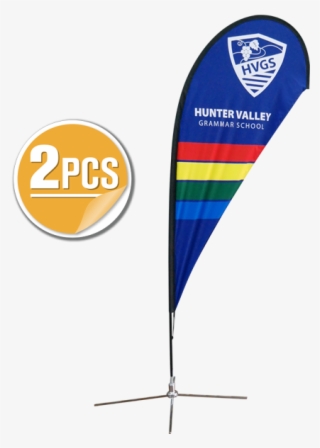 8ft Teardrop Flying Banner With Cross Base & Water - Banner #9304050