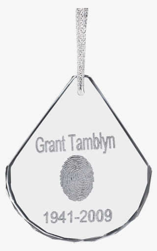 Diamond Edge Teardrop Ornament - Silver #9304098