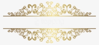 Free Png Download Gold Decorative Element Png Clipart - Gold Floral Ornament Png #9306049