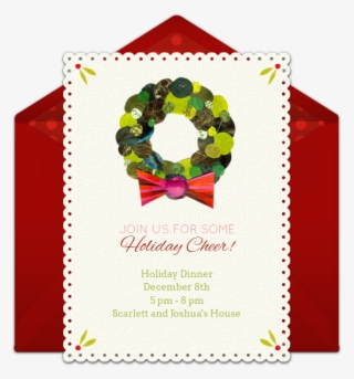 Christmas Wreath Collage Online Invitation - Circle #9306079