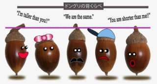 Little Acorns Are Measuring Who Is Taller - Cartoon #9308006