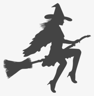 Witch On Broom Wall Decal - Witch Halloween T Shirt #9308319