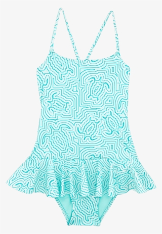 Girls One Piece Swimsuit Hypnotic Turtles - Monokini #9309961