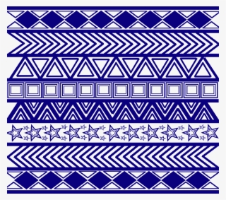 Blue Tribal Art Pattern - Motif #9310196
