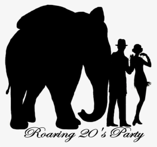 Roaring 20s Invite Silouette Logo Right W-text - Indian Elephant #9310625