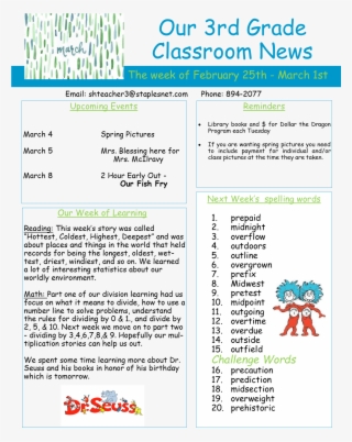 3rd Grade News - Thing 1 And Thing 2 #9312244
