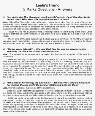 Doc - Leela's Friend Questions And Answers #9317111