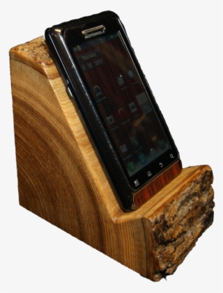 Quarter Black Ash Log Phone Holder - Wood Easy Phone Holder #9320435
