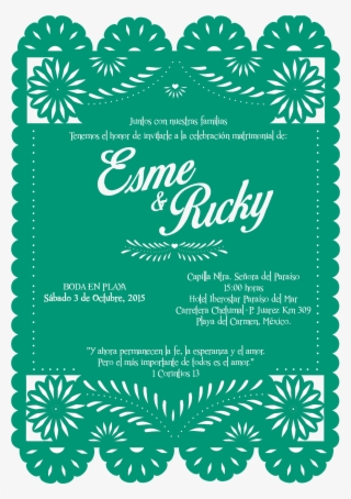 Invitaci N Boda Mexicana Mexican Invitation Mom - Papel Picado Gracias #9320786