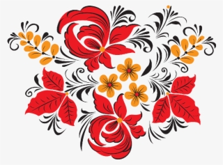 Folk Art, Applique Patterns, Flower Art, Hand Painted, - Russian Flower Png #9321612