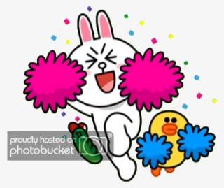 Line Stickers Png - Cony And Brown Cheer #9321614