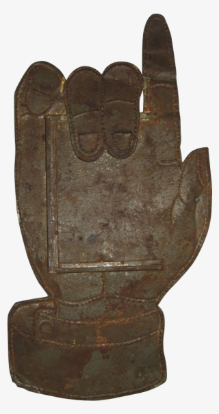 This Is A Tin Pointing Hand Point Of Purchase Sign - Hand #9322621