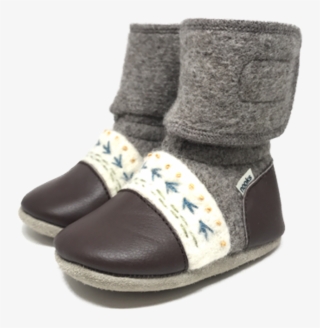 Caribou - Wheat Wool Booties Grey Melange Kids Footwear S (3-6m) #9323336
