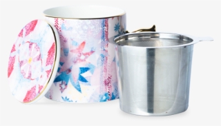 Falling Flowers Pink Mug With Infuser - Stock Pot #9324259