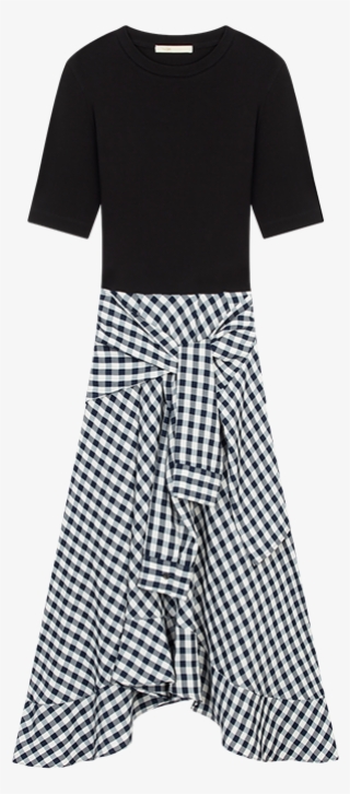 Bimaterial Midi Dress - Polka Dot #9325425