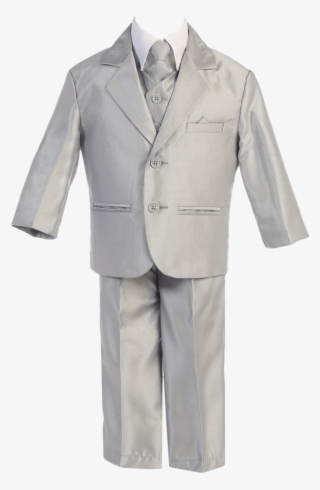 Boys Silver Metallic 7pc Suit W - Formal Wear #9326719
