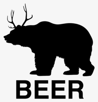 Bear Deer Beer - Grizzly Bear Silhouette Png #9328224