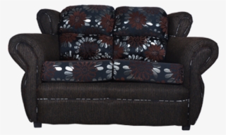 3 Piece Chocolate Sofa Set With Floral Print Two Seater - Loveseat #9328548