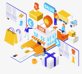 E-commerce Solutions - Isometric Design Online Shop #9329236