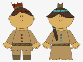 Indian Clipart Cute - Pilgrim And Indian Cartoon #9329310