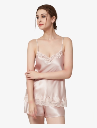 Ladies' Silk Stretch Satin Slim Shoulder Straps Top - Nightgown #9330942