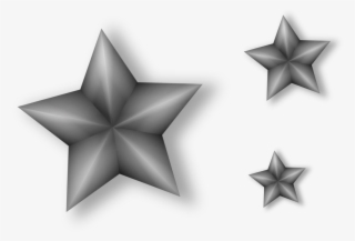 3 Metal Stars With Transparency - Clear Background Clip Art #9331917