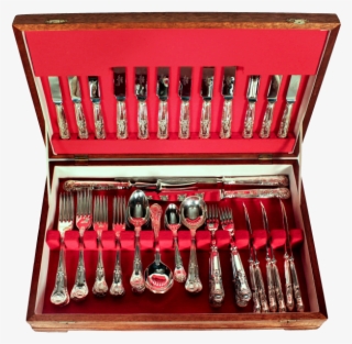 20th Century Cased Set Of Electroplated Kings Pattern - Spoon #9336043