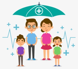 Group Health Insurance Broker - Family Health Insurance Cartoon #9337327