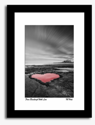 Bamburgh Castle Heart Shaped Rock Pool Photo - Picture Frame #9338741