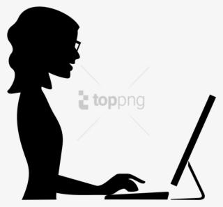 Free Png Download Silhouette Woman With Glasses Png - Contact Us Silhouette #9343422