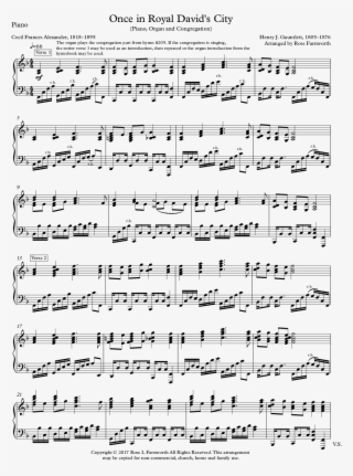 Piano Solo Sheet Music Once In David's Royal City #9344378
