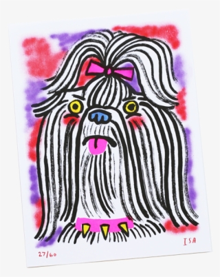 Princess Shih Tzu Risograph Print Princess Shih Tzu - Illustration #9346803