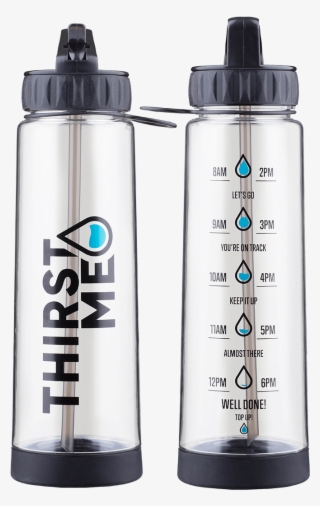 Black Thirstme Water Tracker Bottle - Water Bottle #9347143