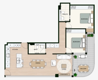 This 'tree-top' Two Bedroom Apartment Is Designed To - Floor Plan #9348511