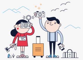 Studying Abroad Benefits - Desenho De Casal Viajando #9354242