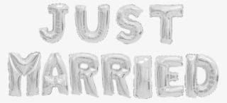 Foil Balloon Silver Lettering Just Married 40 Cm X - Sketch #9355303