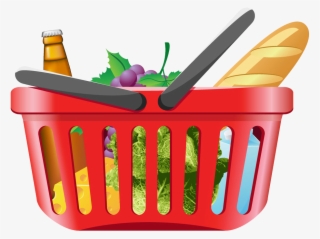 Shopping Cart Grocery Store Clip Art - Shopping Basket With Groceries #9355907