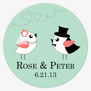 Bride And Groom Birds Personalized Sticker - Bride And Groom Birds #9356523