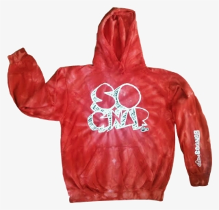 Bubble Gum Red Tie-dye Pullover Hoodie - Hoodie #9356657