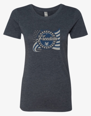 Blue Freedom Texture Distressed Nl6710 Next Level Ladies' - T-shirt #9358638