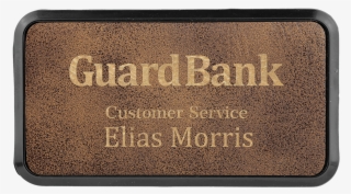 Rustic & Gold Leatherette Round Corner Name Badge With - M&t Bank #9359721