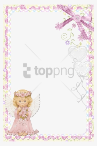 Free Png Marcos Para Invitaciones De Bautizo Png Image - Angel Frame Pink Png #9360985