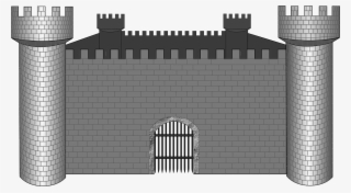 Gate,wall,towers,free Vector Graphics - Castle Wall Clip Art #9361624