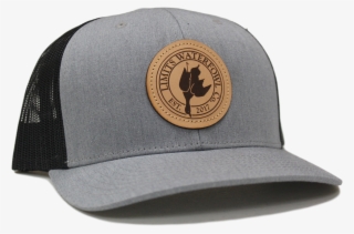 Leather Patch Logo Trucker Gray And Black Hat Limits - Baseball Cap #9362245
