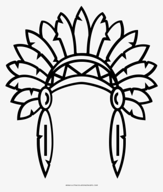 Native American Headdress Coloring Page - Native American Headdress Icon #9362931
