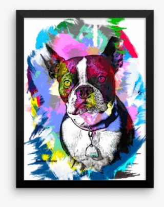 Boston Terrier Artistic Photo Art Framed Poster Wall - Art #9363809