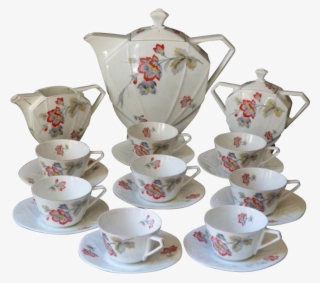 Luxury Art Deco Porcelain Tea Set - Saucer #9363877
