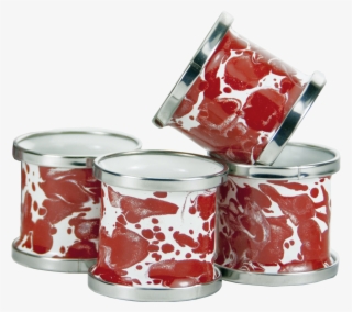 Rd74 Red Swirl Napkin Rings-set Of - Candle #9363906